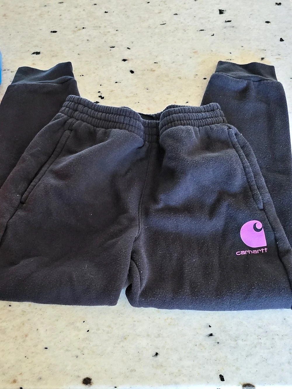 Carhartt Boys Fleece Logo Sweatpants Black Size Small (8)